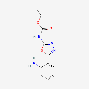 molecular formula C11H12N4O3 B12924645 Ethyl (5-(2-aminophenyl)-1,3,4-oxadiazol-2-yl)carbamate CAS No. 143361-13-1