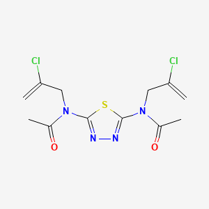 molecular formula C12H14Cl2N4O2S B12924659 N,N'-(1,3,4-Thiadiazole-2,5-diyl)bis(N-(2-chloroallyl)acetamide) CAS No. 61784-95-0