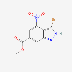 B1292468 Methyl 3-bromo-4-nitro-1H-indazole-6-carboxylate CAS No. 885521-03-9