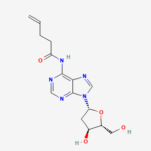 molecular formula C15H19N5O4 B12924680 Adenosine, 2'-deoxy-N-(1-oxo-4-pentenyl)- CAS No. 173346-57-1