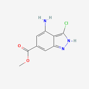 molecular formula C9H8ClN3O2 B1292470 Methyl 4-amino-3-chloro-1H-indazole-6-carboxylate CAS No. 885521-29-9