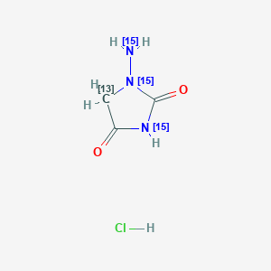 molecular formula C3H6ClN3O2 B12924702 1-Aminohydantoin hydrochloride-13C,15N3 