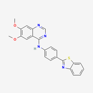 molecular formula C23H18N4O2S B12924816 N-(4-(benzo[d]thiazol-2-yl)phenyl)-6,7-dimethoxyquinazolin-4-amine CAS No. 920519-42-2