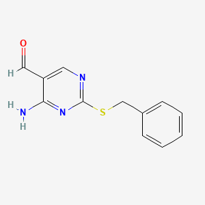 molecular formula C12H11N3OS B1292482 4-Amino-2-benzylsulfanyl-pyrimidine-5-carbaldehyde CAS No. 335318-29-1