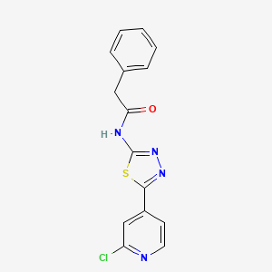 molecular formula C15H11ClN4OS B12924848 N-(5-(2-Chloropyridin-4-yl)-1,3,4-thiadiazol-2-yl)-2-phenylacetamide CAS No. 474327-31-6