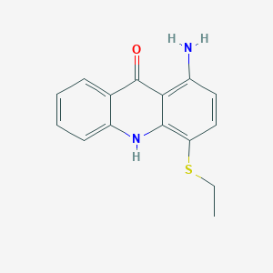 molecular formula C15H14N2OS B12924860 1-Amino-4-(ethylsulfanyl)acridin-9(10H)-one CAS No. 89331-34-0