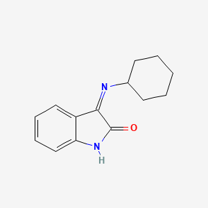 molecular formula C14H16N2O B12924875 3-(Cyclohexylamino)-2h-indol-2-one CAS No. 43121-78-4