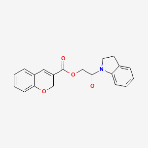 molecular formula C20H17NO4 B12924907 2-(Indolin-1-yl)-2-oxoethyl 2H-chromene-3-carboxylate 