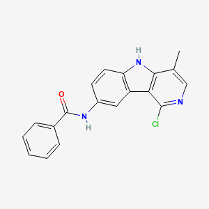 molecular formula C19H14ClN3O B12924912 N-(1-Chloro-4-methyl-5H-pyrido[4,3-b]indol-8-yl)benzamide CAS No. 915778-07-3