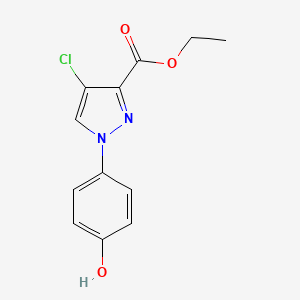 molecular formula C12H11ClN2O3 B12924915 Ethyl 4-chloro-1-(4-hydroxyphenyl)-1H-pyrazole-3-carboxylate 