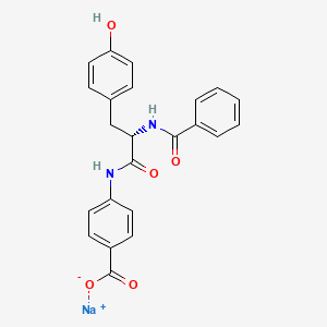 molecular formula C23H19N2NaO5 B1292500 N-Benzoyl-L-tyrosine p-amidobenzoic acid sodium salt CAS No. 41748-47-4