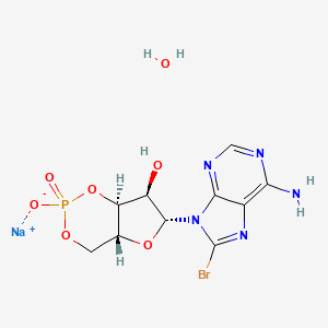 molecular formula C10H12BrN5NaO7P B1292504 8-Bromoadenosine 3',5'-cyclic monophosphate sodium salt monohydrate CAS No. 123334-12-3