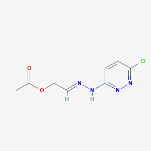 molecular formula C8H9ClN4O2 B12925044 [(2E)-2-[(6-chloropyridazin-3-yl)hydrazinylidene]ethyl] acetate 
