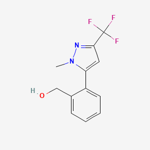 molecular formula C12H11F3N2O B1292505 {2-[1-Methyl-3-(trifluoromethyl)-1H-pyrazol-5-yl]phenyl}methanol CAS No. 892502-29-3