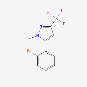 molecular formula C11H8BrF3N2 B1292506 5-(2-bromophenyl)-1-methyl-3-(trifluoromethyl)-1H-pyrazole CAS No. 906352-89-4