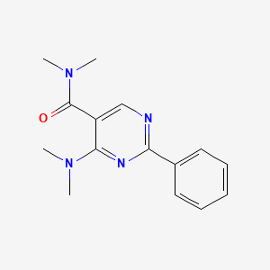 molecular formula C15H18N4O B12925080 4-(Dimethylamino)-N,N-dimethyl-2-phenylpyrimidine-5-carboxamide CAS No. 823793-04-0