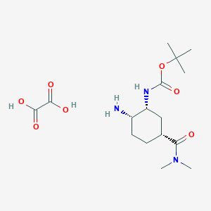 molecular formula C16H29N3O7 B12925173 tert-Butyl ((1R,2S,5R)-2-amino-5-(dimethylcarbamoyl)cyclohexyl)carbamate oxalate 