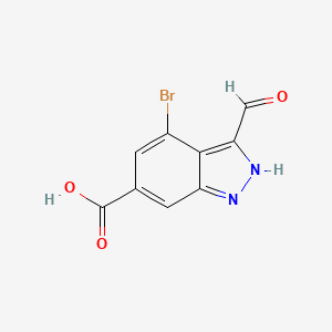 molecular formula C9H5BrN2O3 B1292524 4-Bromo-3-formyl-1H-indazole-6-carboxylic acid CAS No. 885523-37-5