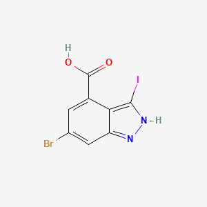 molecular formula C8H4BrIN2O2 B1292528 6-Bromo-3-iodo-1H-indazole-4-carboxylic acid CAS No. 885523-77-3