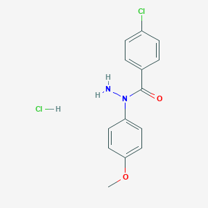 molecular formula C14H14Cl2N2O2 B129253 4-Chloro-N-(4-methoxyphenyl)benzohydrazide;hydrochloride CAS No. 13815-62-8