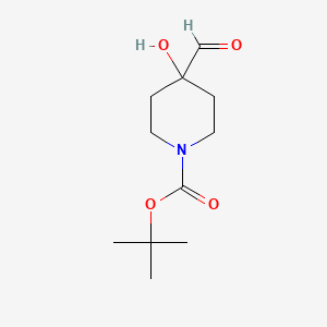 molecular formula C11H19NO4 B1292554 tert-butyl 4-formyl-4-hydroxypiperidine-1-carboxylate CAS No. 885523-44-4
