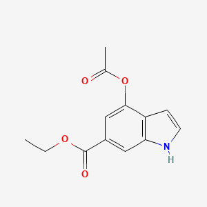 molecular formula C13H13NO4 B1292557 Ethyl 4-(acetyloxy)-1H-indole-6-carboxylate CAS No. 885523-81-9