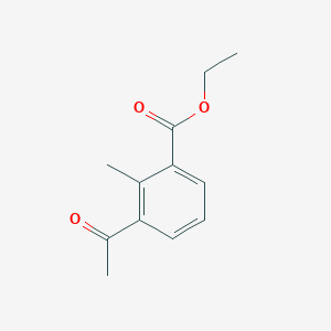 molecular formula C12H14O3 B1292564 5-Acetyl-6-methyl-benzoic acid ethyl ester 