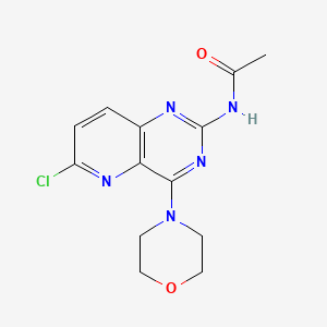 molecular formula C13H14ClN5O2 B12925665 N-[6-Chloro-4-(morpholin-4-yl)pyrido[3,2-d]pyrimidin-2-yl]acetamide CAS No. 897361-68-1