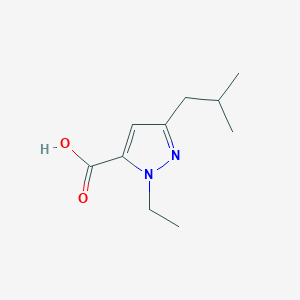 molecular formula C10H16N2O2 B1292569 1-ethyl-3-(2-methylpropyl)-1H-pyrazole-5-carboxylic acid CAS No. 1015845-75-6