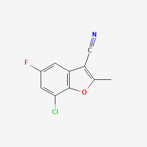 molecular formula C10H5ClFNO B12925726 7-Chloro-5-fluoro-2-methyl-1-benzofuran-3-carbonitrile CAS No. 826990-59-4