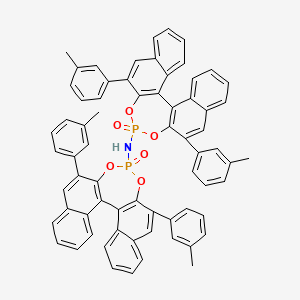 molecular formula C68H49NO6P2 B12925750 N-[10,16-bis(3-methylphenyl)-13-oxo-12,14-dioxa-13λ5-phosphapentacyclo[13.8.0.02,11.03,8.018,23]tricosa-1(15),2(11),3,5,7,9,16,18,20,22-decaen-13-yl]-10,16-bis(3-methylphenyl)-13-oxo-12,14-dioxa-13λ5-phosphapentacyclo[13.8.0.02,11.03,8.018,23]tricosa-1(15),2(11),3,5,7,9,16,18,20,22-decaen-13-amine 