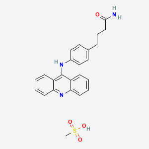 molecular formula C24H25N3O4S B12925795 Butyramide, 4-(p-(9-acridinylamino)phenyl)-, methanesulfonate CAS No. 71798-49-7