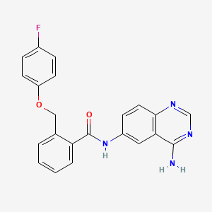 molecular formula C22H17FN4O2 B12925822 Benzamide, N-(4-amino-6-quinazolinyl)-2-[(4-fluorophenoxy)methyl]- CAS No. 828930-95-6