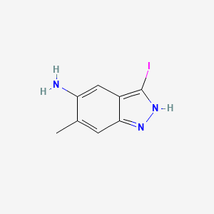 molecular formula C8H8IN3 B1292583 3-碘-6-甲基-1H-吲唑-5-胺 CAS No. 1000343-40-7