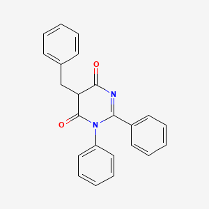 molecular formula C23H18N2O2 B12925869 5-Benzyl-1,2-diphenylpyrimidine-4,6(1H,5H)-dione CAS No. 61656-76-6