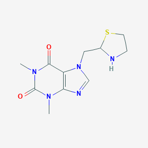 molecular formula C11H15N5O2S B012926 7-(1,3-Thiazolidin-2-ylmethyl)theophylline CAS No. 103814-80-8
