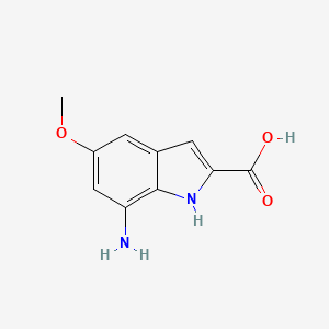 molecular formula C10H10N2O3 B1292603 7-amino-5-methoxy-1H-indole-2-carboxylic acid CAS No. 1000341-48-9