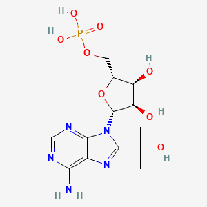 molecular formula C13H20N5O8P B12926044 8-(2-Hydroxypropan-2-yl)adenosine 5'-(dihydrogen phosphate) CAS No. 35927-35-6