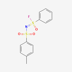 molecular formula C13H12FNO3S2 B12926057 N-[(4-methylphenyl)sulfonyl]-Benzenesulfonimidoyl fluoride CAS No. 89538-93-2