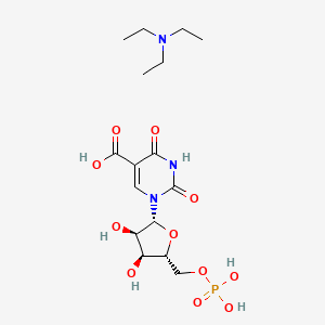 molecular formula C16H28N3O11P B12926064 Triethylamine 1-((2R,3R,4S,5R)-3,4-dihydroxy-5-((phosphonooxy)methyl)tetrahydrofuran-2-yl)-2,4-dioxo-1,2,3,4-tetrahydropyrimidine-5-carboxylate 
