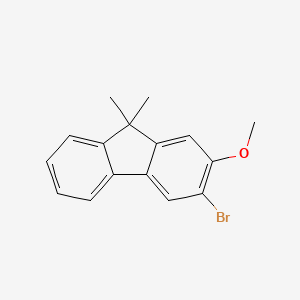 molecular formula C16H15BrO B12926078 3-Bromo-2-methoxy-9,9-dimethyl-9H-fluorene 