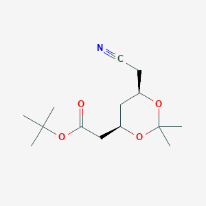 molecular formula C14H23NO4 B129262 (4R,6R)-tert-Butyl-6-cyanomethyl-2,2-dimethyl-1,3-dioxane-4-acetate CAS No. 125971-94-0