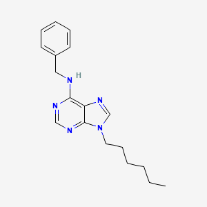 molecular formula C18H23N5 B12926208 N-Benzyl-9-hexyl-9H-purin-6-amine CAS No. 64498-14-2