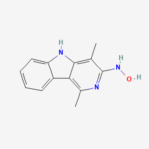 molecular formula C13H13N3O B12926251 5H-Pyrido(4,3-b)indol-3-amine, N-hydroxy-1,4-dimethyl- CAS No. 118993-15-0