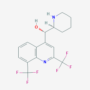 molecular formula C₁₇H₁₇ClF₆N₂O B129263 (S)-[2,8-bis(trifluoromethyl)quinolin-4-yl]-[(2S)-piperidin-2-yl]methanol CAS No. 51744-85-5