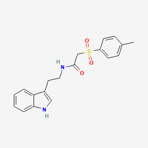 molecular formula C19H20N2O3S B12926373 Acetamide, N-[2-(1H-indol-3-yl)ethyl]-2-[(4-methylphenyl)sulfonyl]- CAS No. 503544-97-6