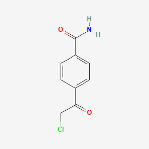molecular formula C9H8ClNO2 B12926388 4-(2-Chloroacetyl)benzamide 