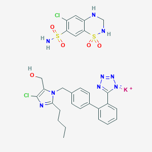 molecular formula C29H30Cl2KN9O5S2 B129264 Losartan potassium and hydrochlorothiazide CAS No. 156154-37-9