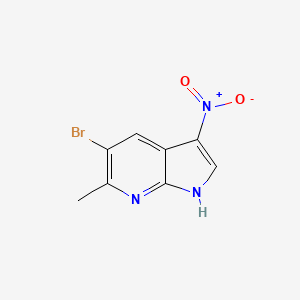 molecular formula C8H6BrN3O2 B1292642 5-Bromo-6-methyl-3-nitro-1H-pyrrolo[2,3-b]pyridine CAS No. 1000343-84-9