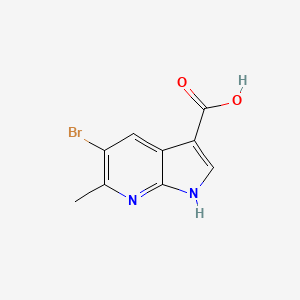 molecular formula C9H7BrN2O2 B1292644 5-Bromo-6-methyl-1H-pyrrolo[2,3-b]pyridine-3-carboxylic acid CAS No. 1000340-11-3